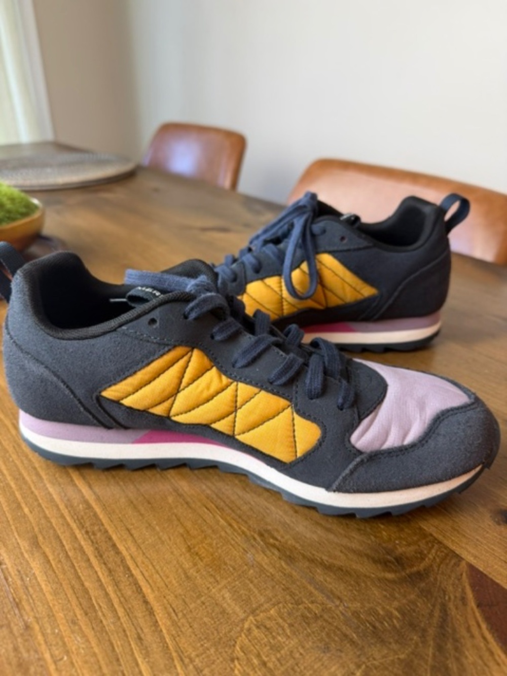 Merrell Alpine Sneaker Burlwood Navy Multi Suede Trail Show Gorpcore Women's 8.5 - Picture 2 of 7